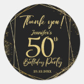 Sticker Rond Surprise 60e fête d'anniversaire Black & Gold Part (Devant)