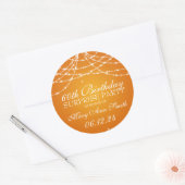 Sticker Rond Surprise Anniversaire Corde d'étoiles Orange (Enveloppe)