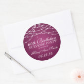 Sticker Rond Surprise Anniversaire Corde d'étoiles rose (Enveloppe)