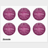 Sticker Rond Surprise Anniversaire Corde d'étoiles rose (Feuille)
