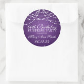 Sticker Rond Surprise Anniversaire Corde d'étoiles violet (Sac)