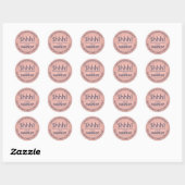 Sticker Rond Surprise fête d'anniversaire Marine Blue & Rose Ro (Feuille)