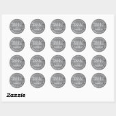 Sticker Rond Surprise fête d'anniversaire Rustic Wood Grey and (Feuille)