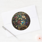 Sticker Rond Surprise florale en verre tendu (Enveloppe)