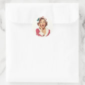 Sticker Rond Surprised Retro Christmas Pin-Up (Sac)