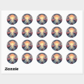 Sticker Rond Surreal Dream World Ethereal Ai Art (Feuille)