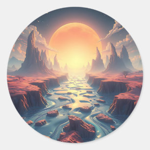 Sticker Rond Surreal Dream World Ethereal Ai Art
