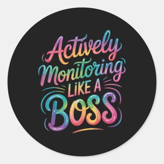 Sticker Rond Surveillance Active Comme Un Patron (Devant)