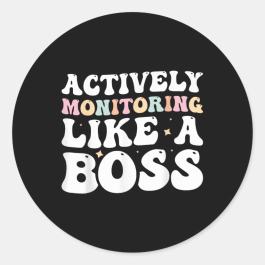 Sticker Rond Surveillance Active Comme Un Patron (Devant)