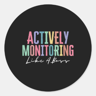 Sticker Rond Surveillance Active Comme Un Patron Drôle Testin D