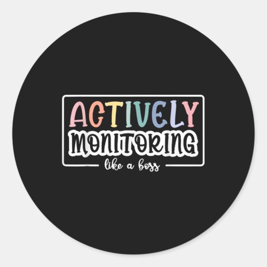 Sticker Rond Surveillance Active Comme Un Test D'Enseignant Drô (Devant)