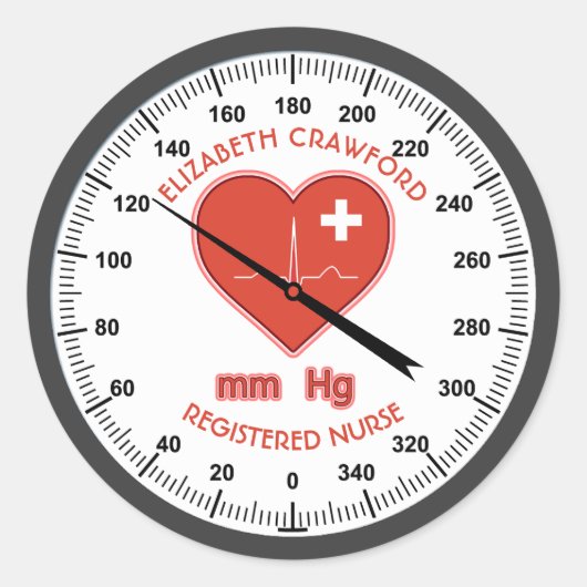 Sticker Rond Surveillance de la pression artérielle Infirmière  (Devant)