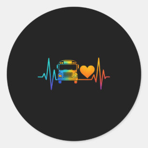 Sticker Rond Surveillant de conducteur scolaire Pouls de bus sc