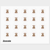 Sticker Rond Surveillant de la Patch de Citrouille Vache Highla (Feuille)
