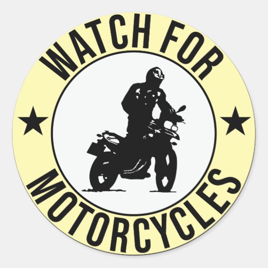 Sticker Rond surveiller les motos (Devant)