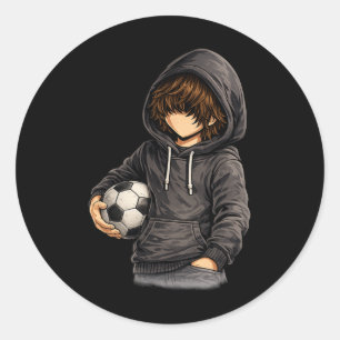 Sticker Rond Survêtement Style Rock On Footballeur 