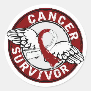 Sticker Rond Survivant 14 Cancer de la tête et du cou