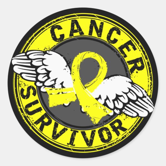 Sticker Rond Survivant 14 Cancer testiculaire (Devant)