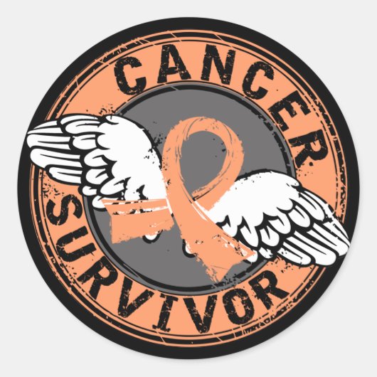 Sticker Rond Survivant 14 Cancer utérin (Devant)