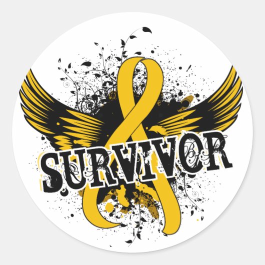 Sticker Rond Survivant 16 Cancer de l'enfance (Devant)