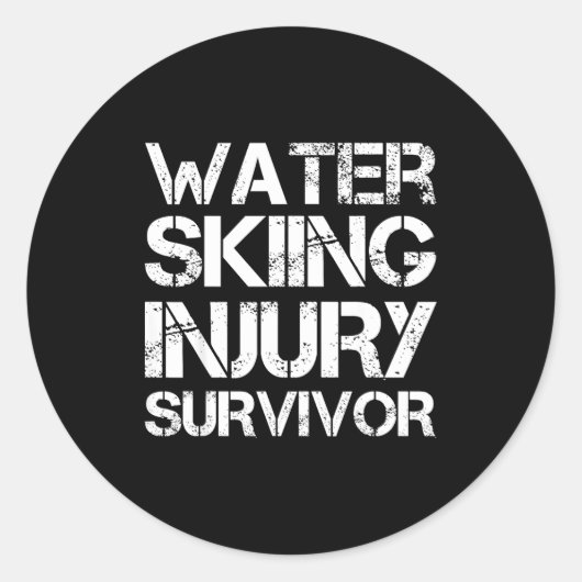 Sticker Rond survivant de blessure de ski nautique (Devant)