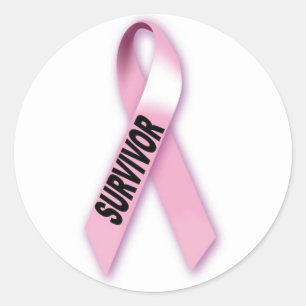 Sticker Rond Survivant de cancer du sein