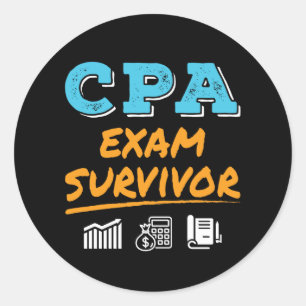 Sticker Rond Survivant de l'examen CPA