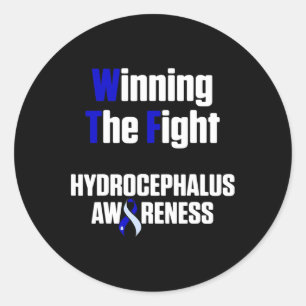 Sticker Rond Survivant de l'hydrocéphalie - Guerrier de sensibi