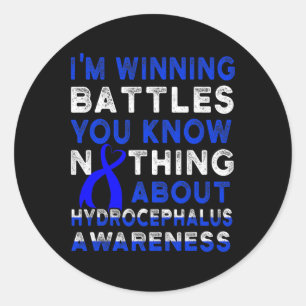 Sticker Rond Survivant de l'hydrocéphalie Guerrier de sensibili