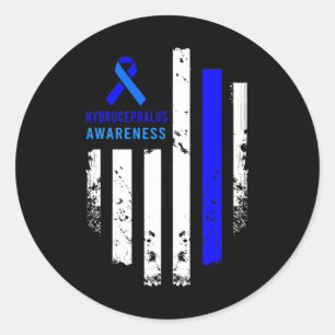 Sticker Rond Survivant de l'hydrocéphalie Guerrier de sensibili
