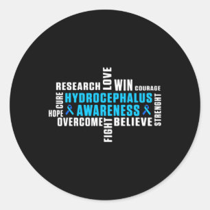 Sticker Rond Survivant de l'hydrocéphalie Traiter Guerrier de s