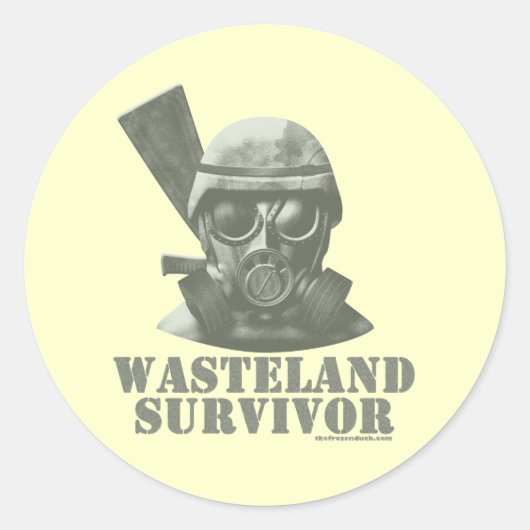 Sticker Rond Survivant des terres désolées (Devant)