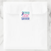 Sticker Rond Survivant du cancer de la thyroïde (Sac)