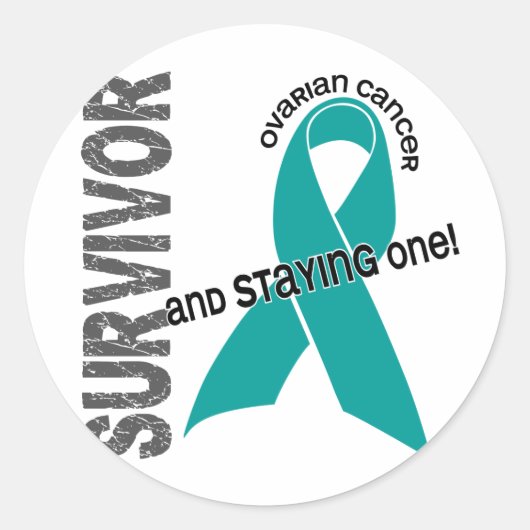 Sticker Rond Survivant du cancer de l'ovaire (Devant)