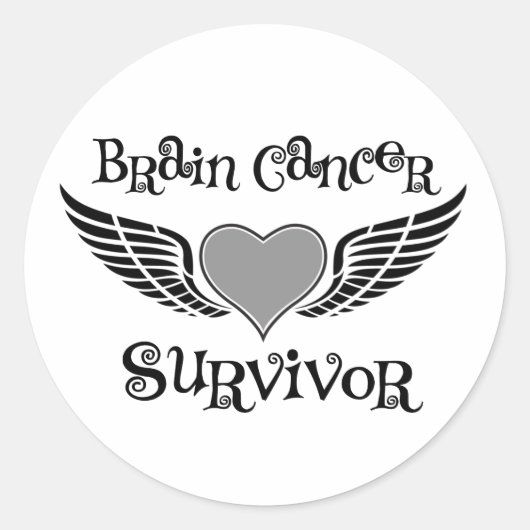 Sticker Rond Survivant du cancer du cerveau (Devant)