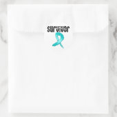 Sticker Rond SURVIVANT du cancer du col (Sac)