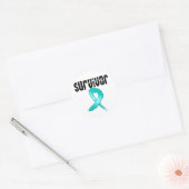 Sticker Rond SURVIVANT du cancer du col (Enveloppe)