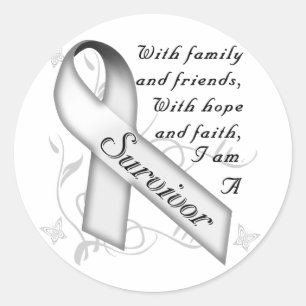 Sticker Rond Survivant du cancer du poumon