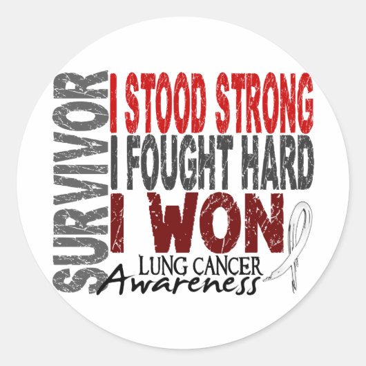 Sticker Rond Survivant du cancer du poumon 4 (Devant)