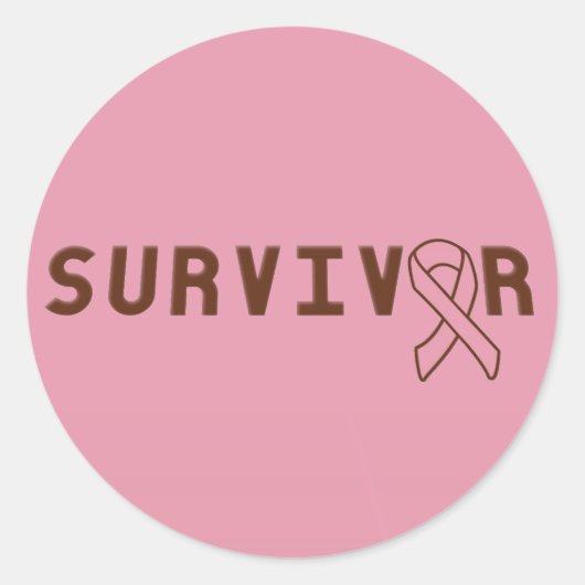 Sticker Rond Survivant du cancer du sein (Devant)
