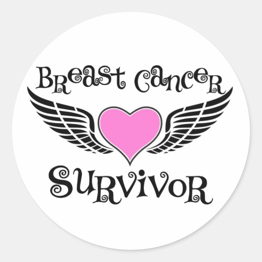 Sticker Rond Survivant du cancer du sein (Devant)