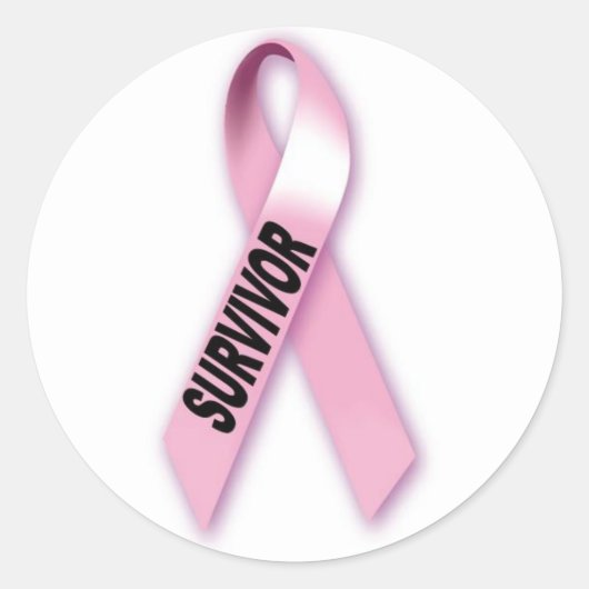 Sticker Rond Survivant du cancer du sein (Devant)