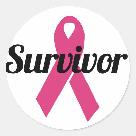 Sticker Rond Survivant du cancer du sein (Devant)