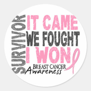 Sticker Rond Survivant du cancer du sein Il est arrivé que nous
