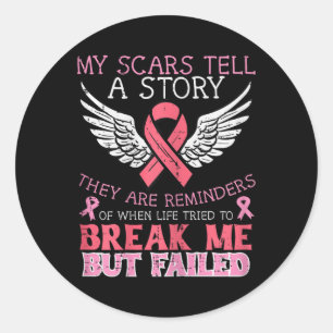 Sticker Rond Survivant du cancer du sein Mon Scar Raconte l'his
