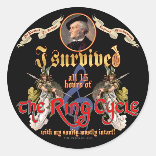 Sticker Rond Survivant du cycle de l'anneau (Devant)