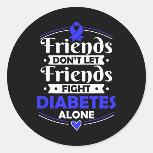 Sticker Rond Survivant du diabète dépendant de l'insuline - Bou (Devant)