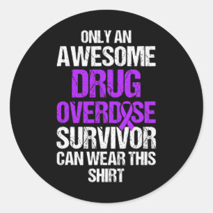 Sticker Rond Survivant du guerrier de sensibilisation à la surd