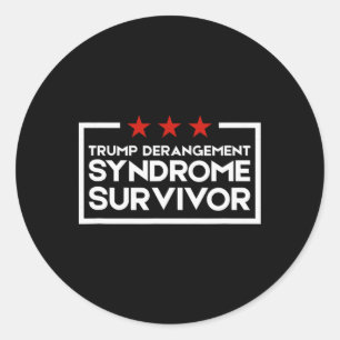 Sticker Rond Survivant du Syndrome de Dérangement de Trump 1