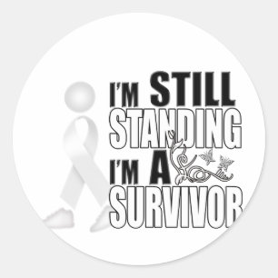 Sticker Rond Survivant encore blanc de Cancer